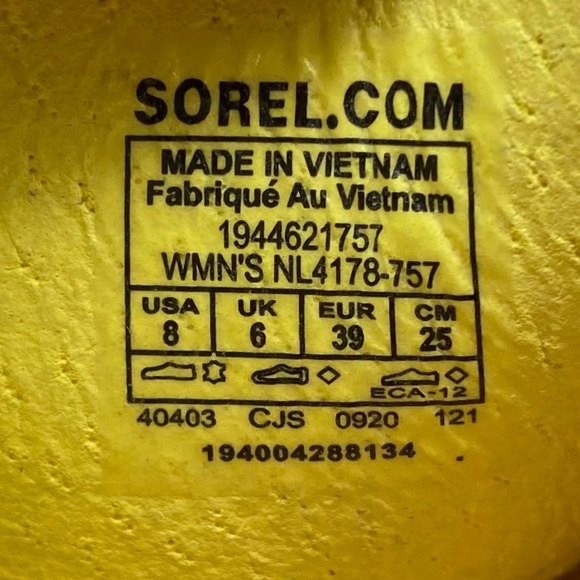 Sorel Sandals Roaming Slide Yellow Suede Leather Casual Chunky Colorful Size 8 - Picture 9 of 11